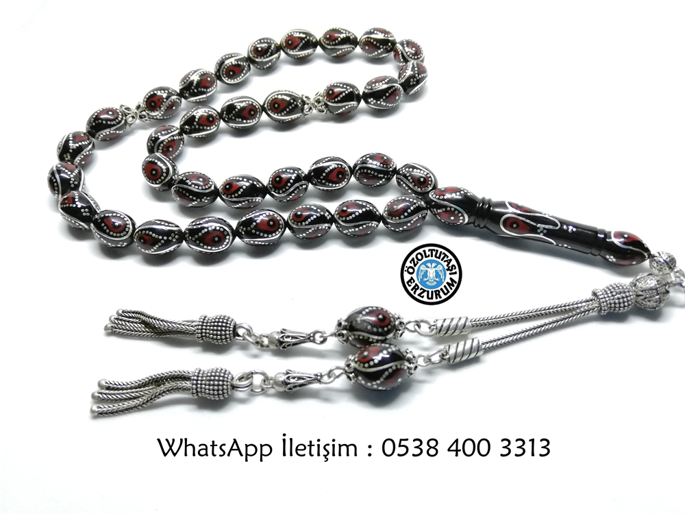 *Oltutaşı İşlemeli *Gümüş Püskül *Kırmızı Mine ( Renk ) İşleme