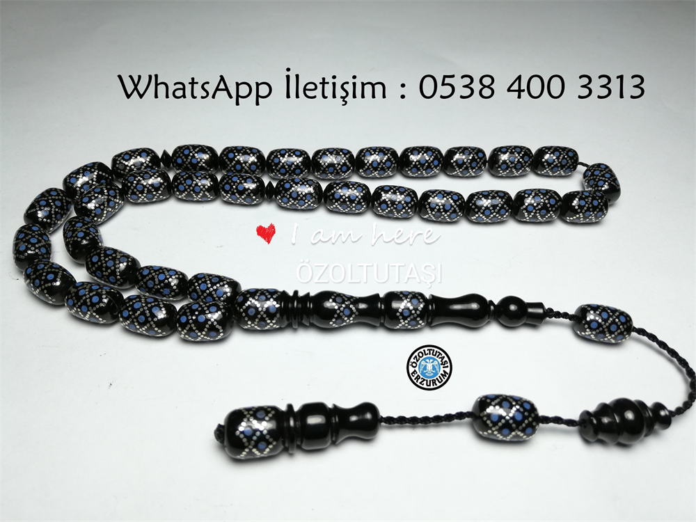 *Oltutaşı işlemeli *Özel takımlı sistemli püskül Mavi Mine ( Renk ) İşleme