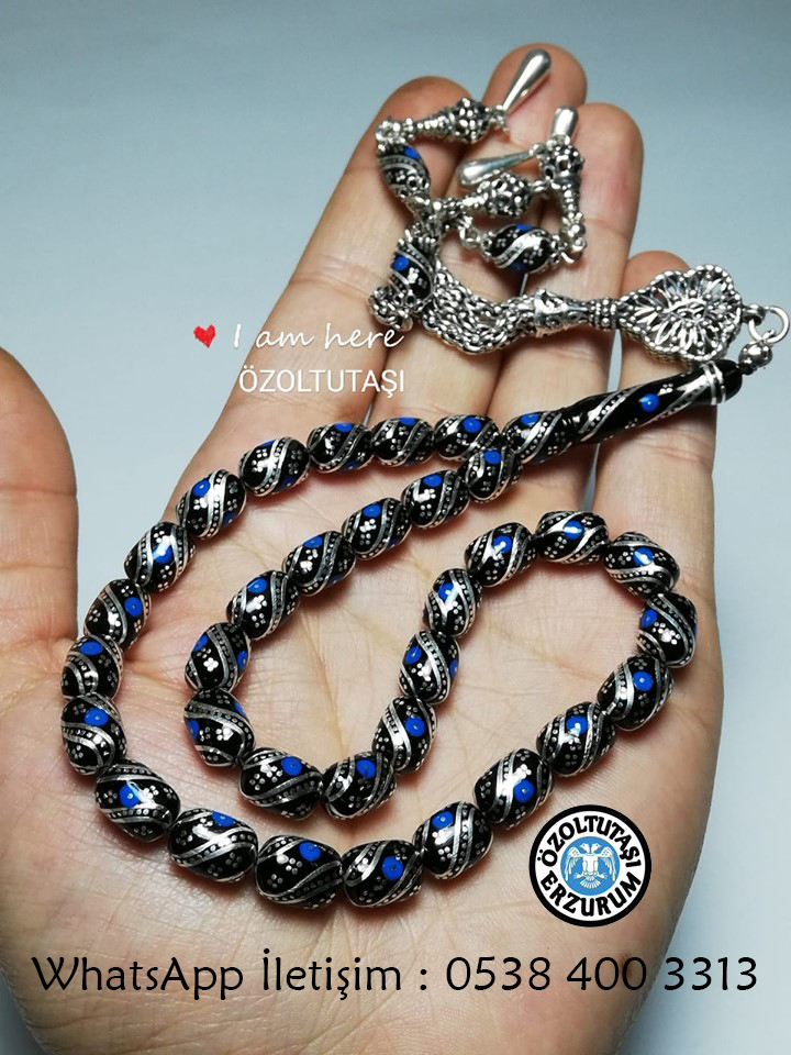*Oltutaşı İşlemeli *Gümüş Püskül *Mavi Mine ( Renk ) İşleme