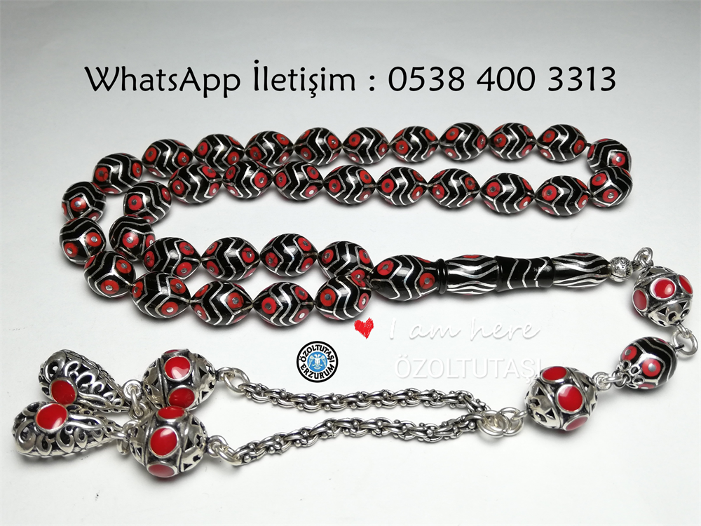 *Oltutaşı İşlemeli *Gümüş Püskül *Kırmızı Mine ( Renk ) İşleme
