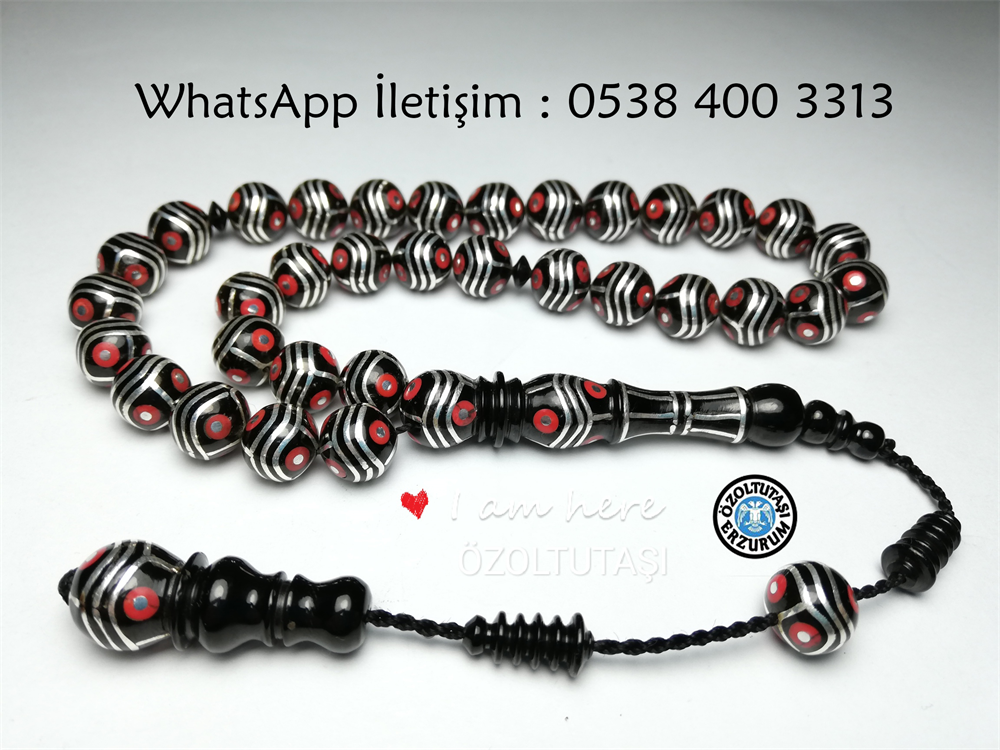 *Oltutaşı İşlemeli *Özel takımlı sistemli püskül*Kırmızı Mine ( Renk ) İşleme